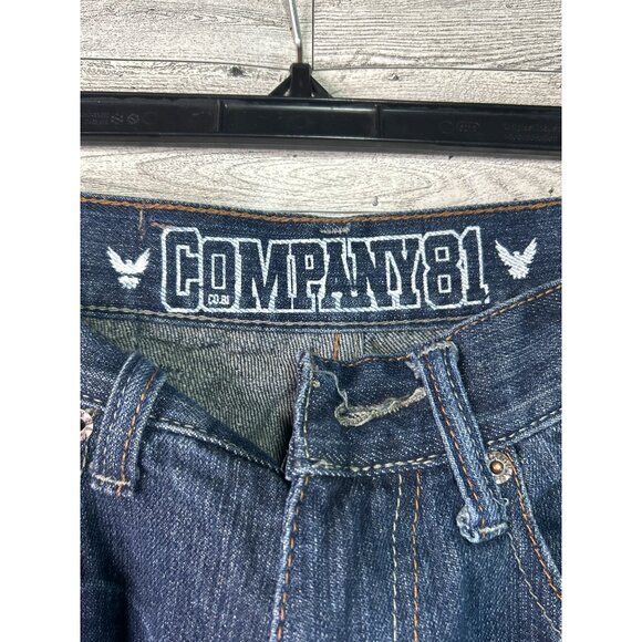 Company81 Men's W28 L30 Blue Denim Jeans Slight Flare Button Zipper Closure Gorp - Picture 4 of 11